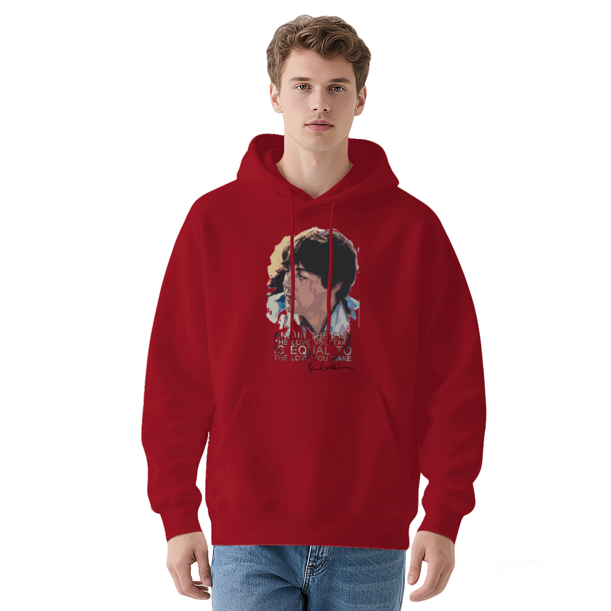 The Beatles Classic Lyric Portrait Black Hoodie, Soft Nostalgic Music Fan Pullover
