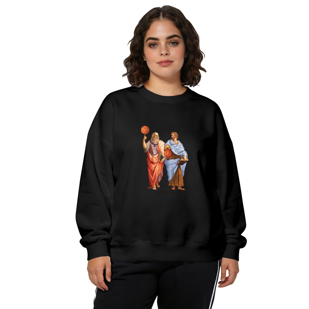 Funny Ancient Philosophers Playing Basketball Meme Crewneck Sweatshirt
