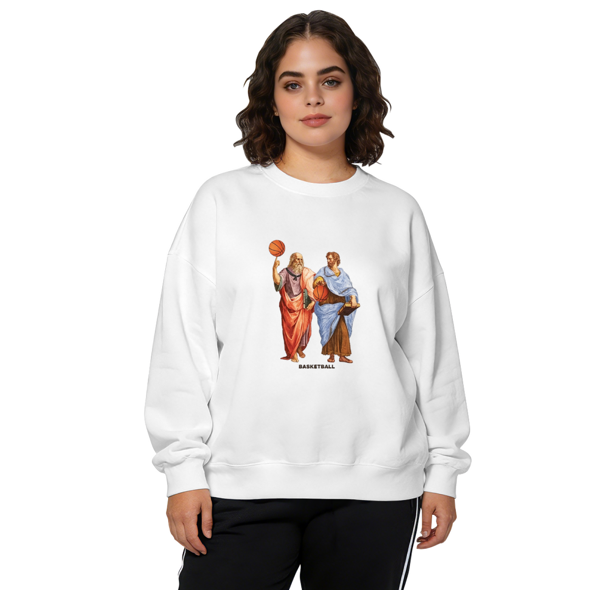 Funny Ancient Philosophers Playing Basketball Meme Crewneck Sweatshirt