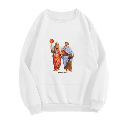Funny Ancient Philosophers Playing Basketball Meme Crewneck Sweatshirt