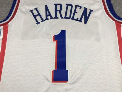Men's Philadelphia 76ers James Harden #1 White 2022/23 Swingman Jerseys - Association Edition
