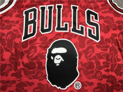 Men's Chicago Bulls Bape #93 Red 1997-98 Hardwood Classics Authentic Jerseys