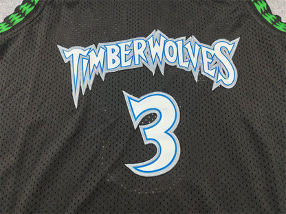 Men's Minnesota Timberwolves Stephon Marbury #3 Black 1997/98 Hardwood Classics Swingman Jerseys