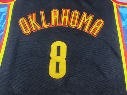 Men's Oklahoma City Thunder Jalen Williams #8 Black 2024/25 Swingman Player Jerseys - City Edition