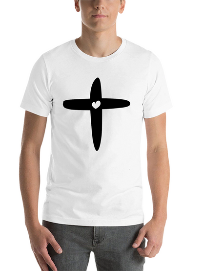 Heart Cross Graphic Tee - Black