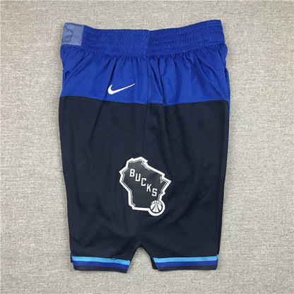 Men's Milwaukee Bucks Blue/Navy City Edition Basketball Shorts1