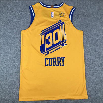 Men's Golden State Warriors Stephen Curry Gold Fast Break Team Replica Jerseys
