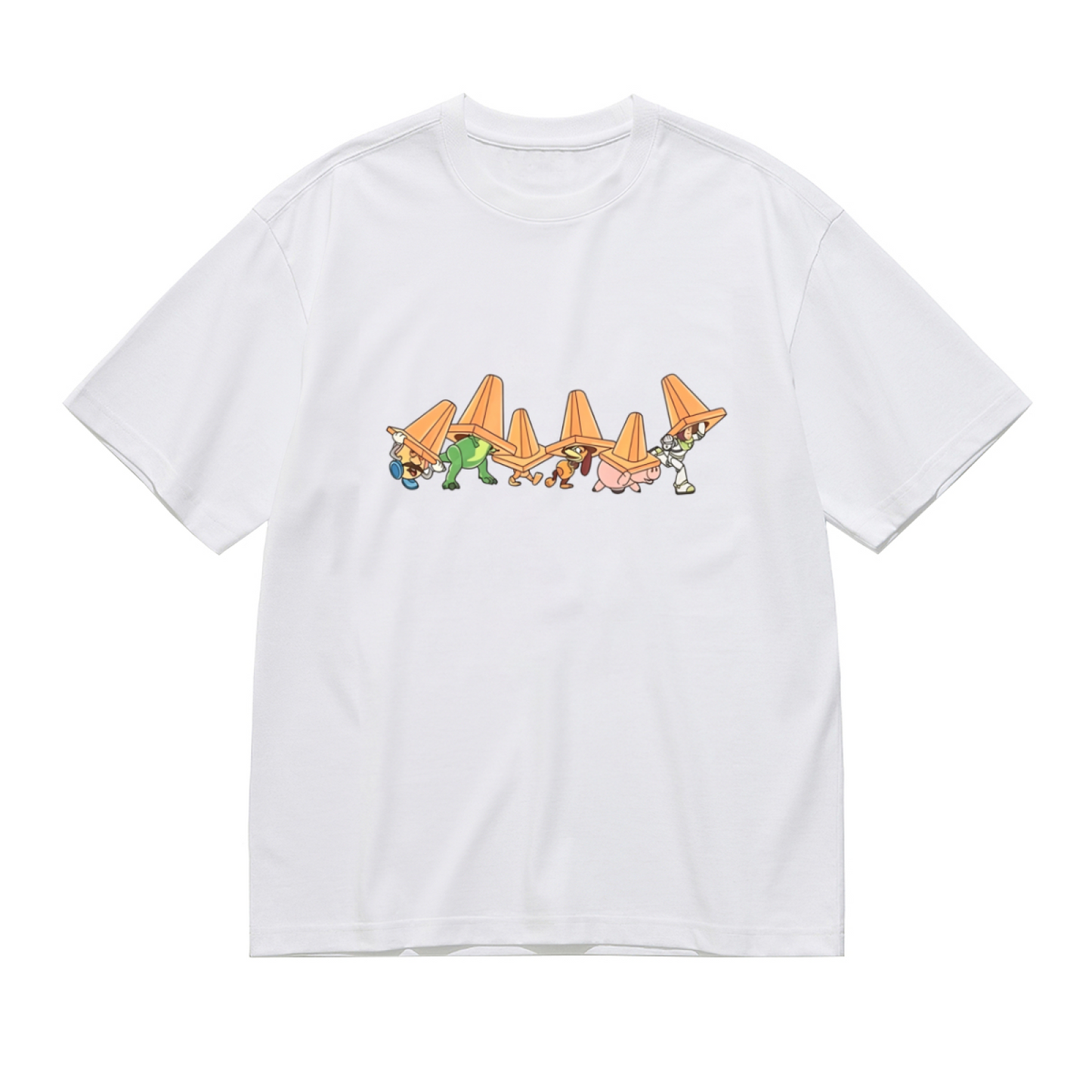 Toy Story Cone Hat Crew Funny Cartoon T-Shirt