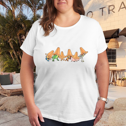 Toy Story Cone Hat Crew Funny Cartoon T-Shirt