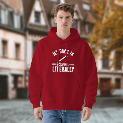 My Back Is Screwed Literally Screw Graphic Funny Hoodie, Men Relax Comfort Top