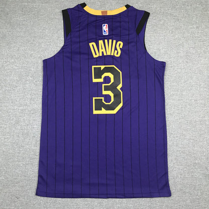 Men's Los Angeles Lakers Anthony Davis Purple #3 NBA Swingman Jerseys