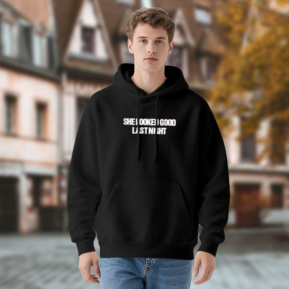 Funny She Looked Good Last Night Black Hoodie, Comfort Daily Men Sweatshirt