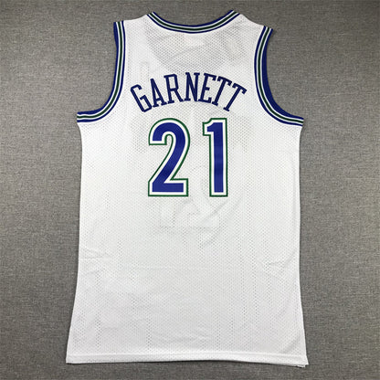 Men's Minnesota Timberwolves Kevin Garnett #21 White Hardwood Classics Swingman Jerseys