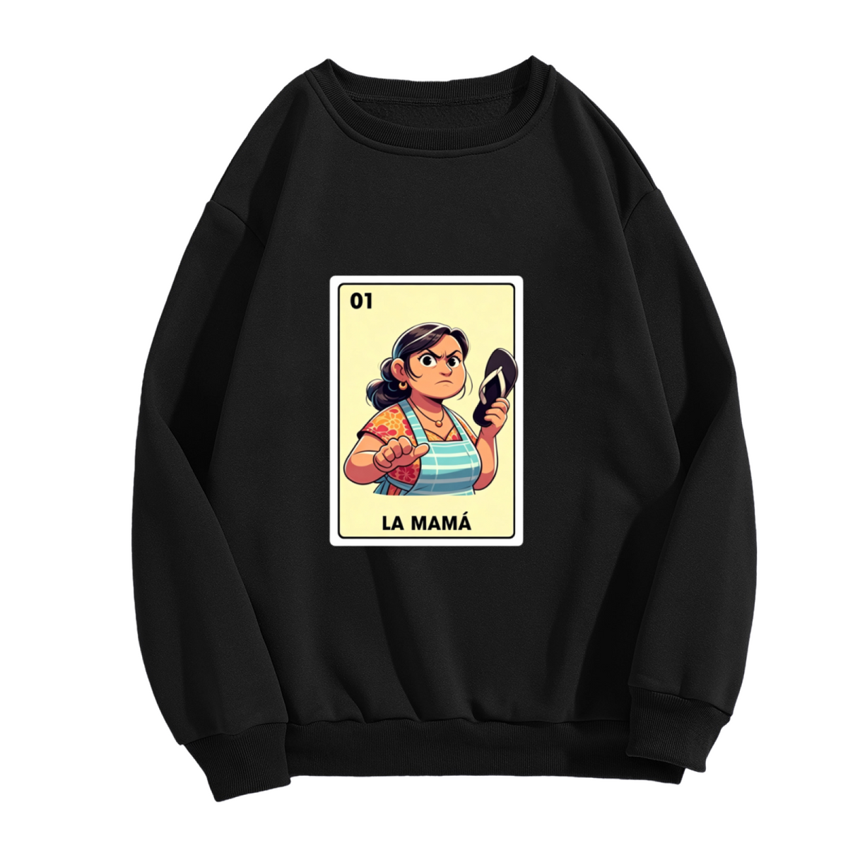 La Mam¨¢ Mexican Loteria Card Graphic Crewneck Sweatshirt