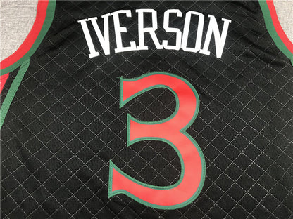 Men's Philadelphia 76ers Allen Iverson Black 1996-97 Hardwood Classics Jerseys