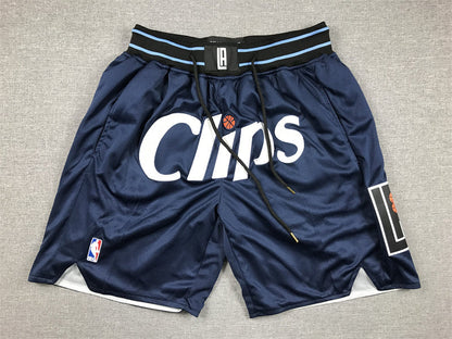 Men's LA Clippers Navy 2023/24 Pocket Shorts1 City Edition