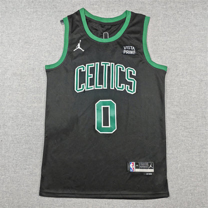 Men's Boston Celtics Jayson Tatum #0 Black Swingman Jerseys - Statement Edition