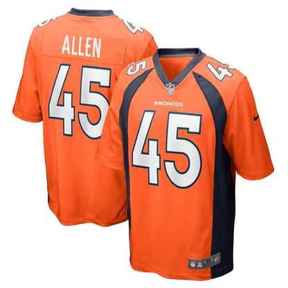 Christopher Allen Denver Broncos Nike Game   Jersey - Orange