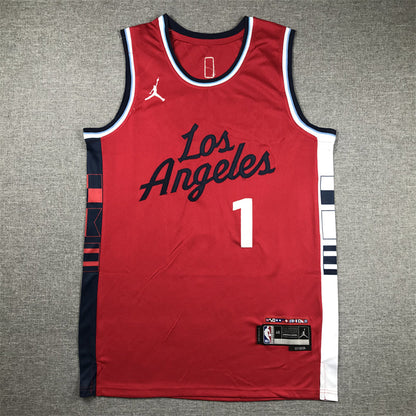 Men's LA Clippers James Harden #1 Red Swingman Player Jerseys