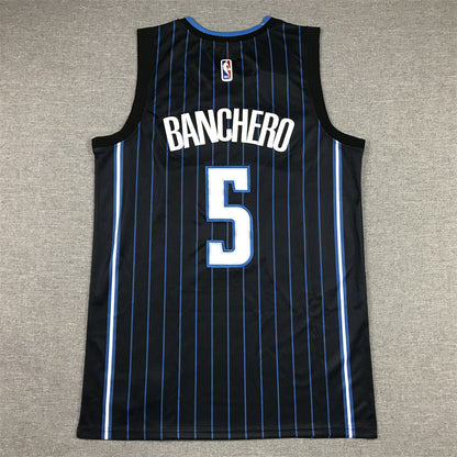 Men's Orlando Magic Paolo Banchero #5 Black 2022/23 Swingman Jerseys - Icon Edition