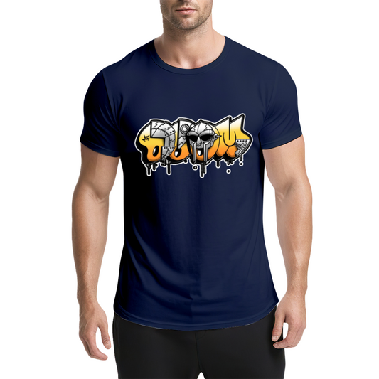 MF DOOM Classic Hip Hop Dark Navy Tee, Old School Vintage Rap Oversized Top