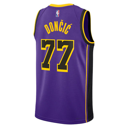 Los Angeles Lakers Jordan Brand Statement Edition Swingman Jersey - Purple - Luka Don??i??