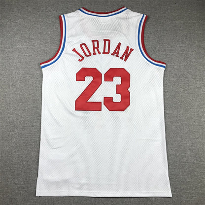 Men's 91 All Star Chicago Bulls Michael Jordan White Hardwood Classics Swingman Jerseys