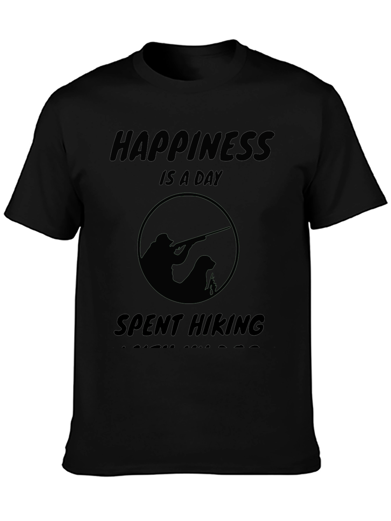 Happiness Is A Day Spent Hiking Black T-Shirt