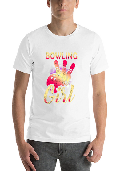 Bowling Girl Graphic Tee - Black Cotton T-Shirt