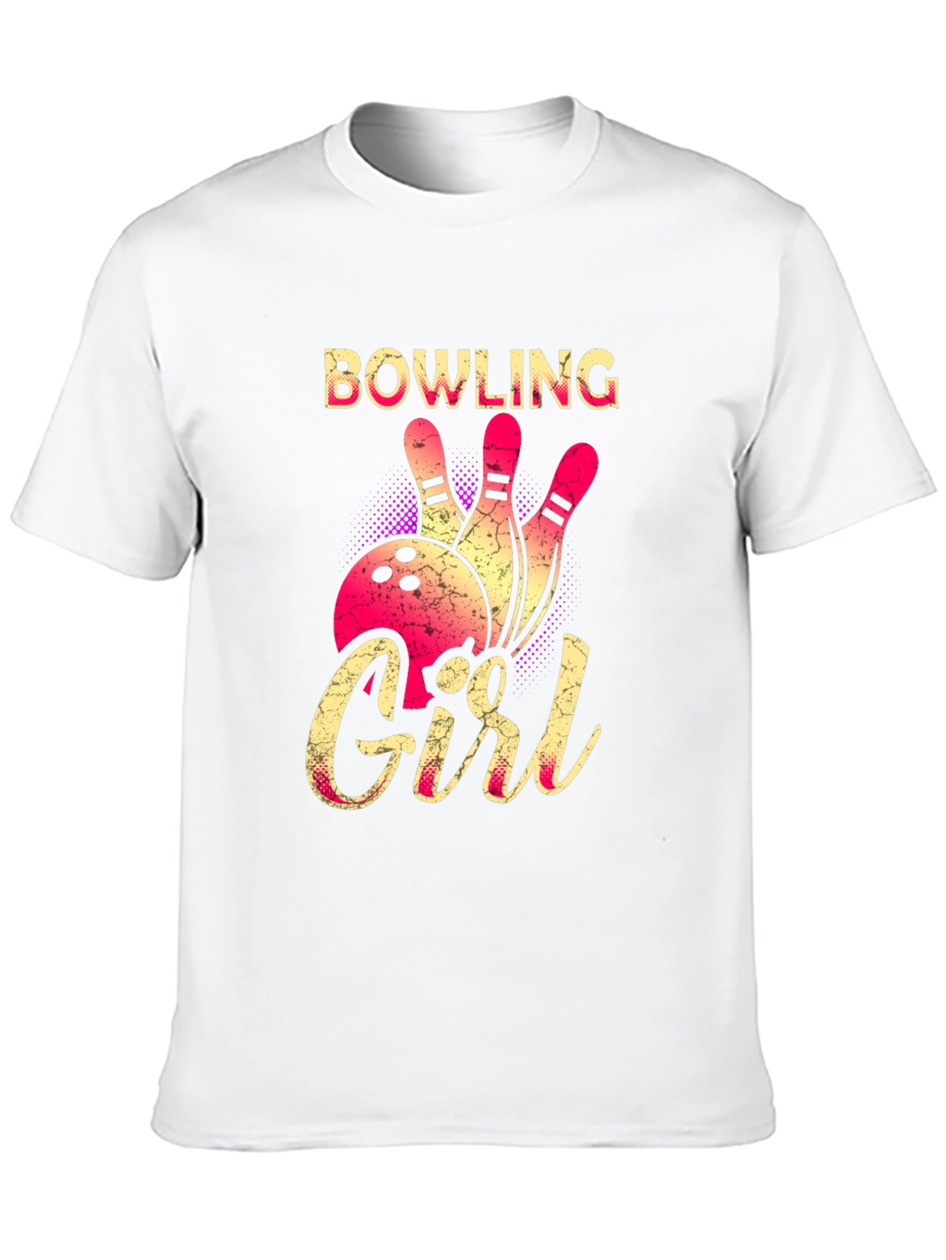 Bowling Girl Graphic Tee - Black Cotton T-Shirt