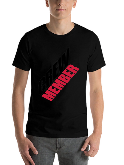 Crew Member Graphic Print Black T-Shirt