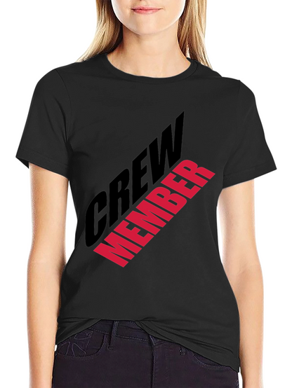 Crew Member Graphic Print Black T-Shirt