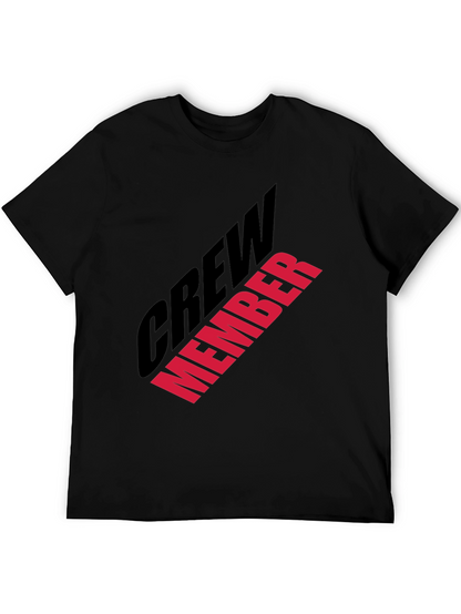 Crew Member Graphic Print Black T-Shirt