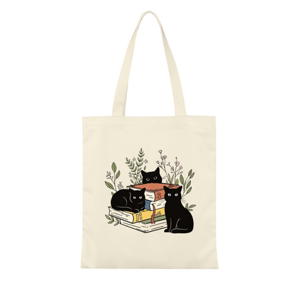 Multi Panel Cute Cat Collage Canvas Bag | Cat Lover Large Capacity School Tote