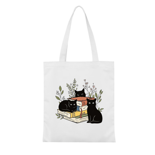 Multi Panel Cute Cat Collage Canvas Bag | Cat Lover Large Capacity School Tote