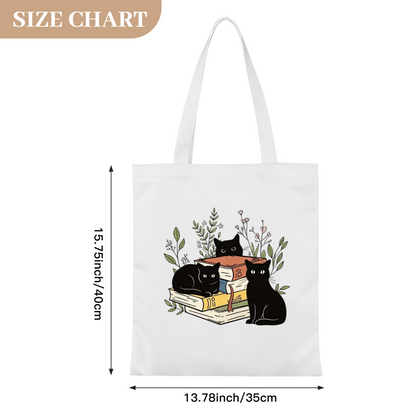 Multi Panel Cute Cat Collage Canvas Bag | Cat Lover Large Capacity School Tote