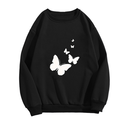 Funny Peeking Character Zipper Graphic Crewneck Sweatshirt | Cute Cartoon Print Pullover