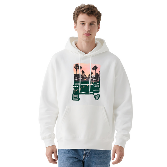 Retro Los Angeles Palm Street?Scene White Hoodie