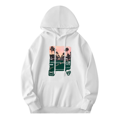 Retro Los Angeles Palm Street?Scene White Hoodie