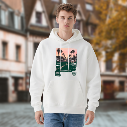 Retro Los Angeles Palm Street?Scene White Hoodie