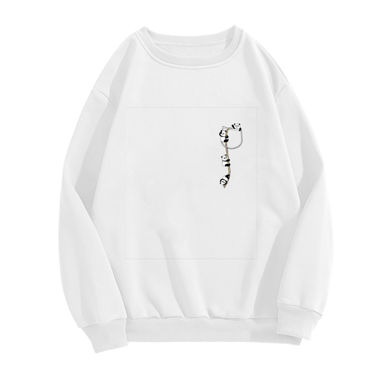 Playful Climbing Pandas Graphic Crewneck Sweatshirt