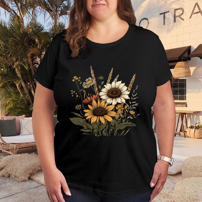 Trendy Leopard Print Outline Heart Minimalist Tee