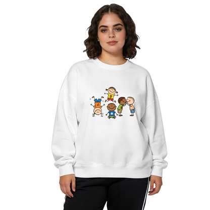 Whimsical Hand?Drawn Kids Cartoon Cute Crewneck Sweatshirt