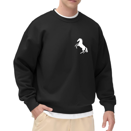 Wild Horse Minimal Chest Print Sweatshirt