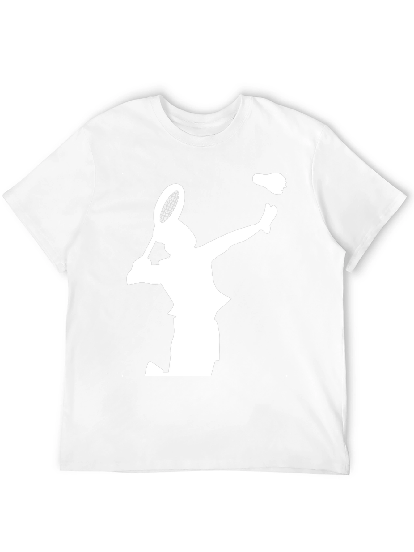Badminton Player Graphic Tee - Black Cotton T-Shirt