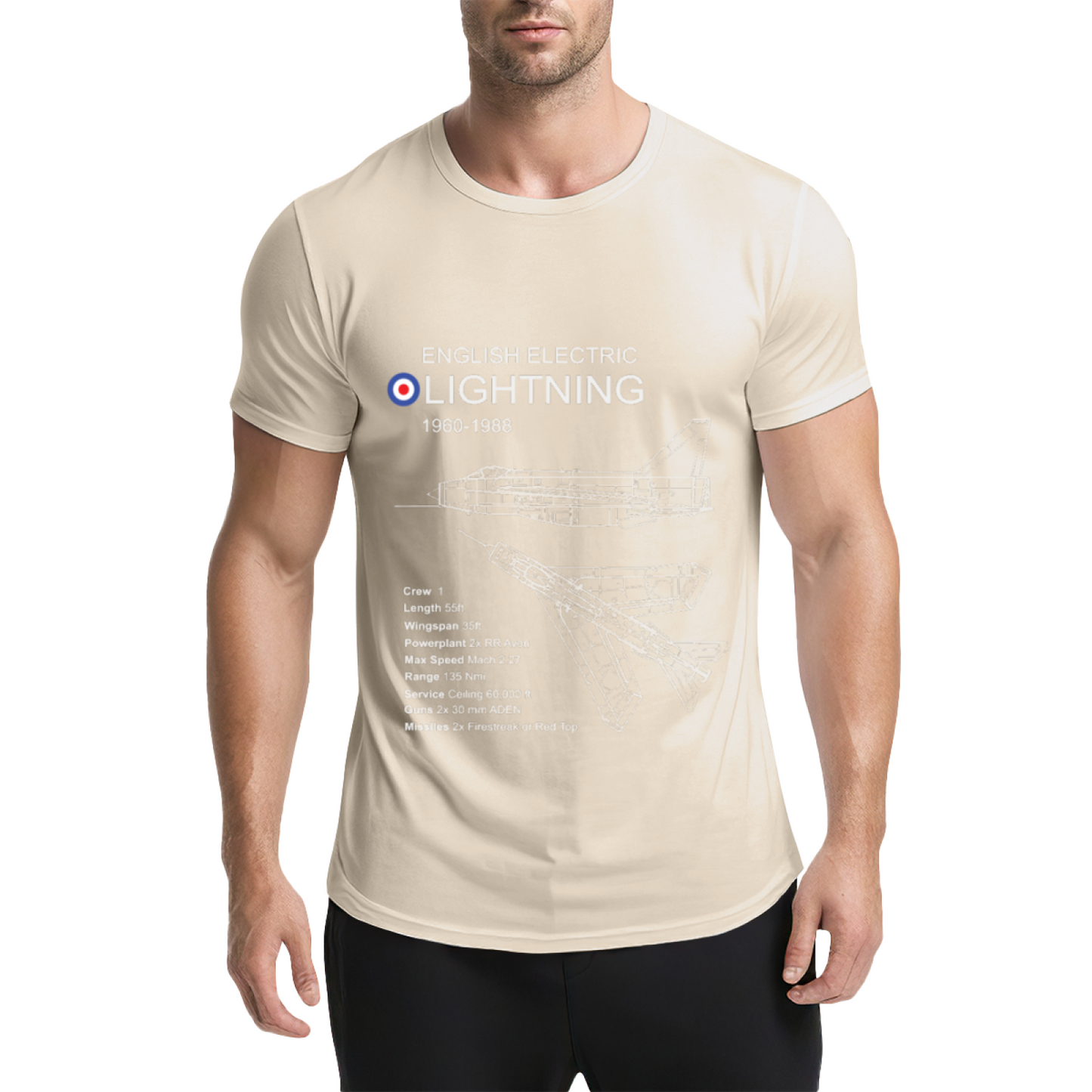 English Electric Lightning 1960-1988 Jet Blueprint Navy Tee