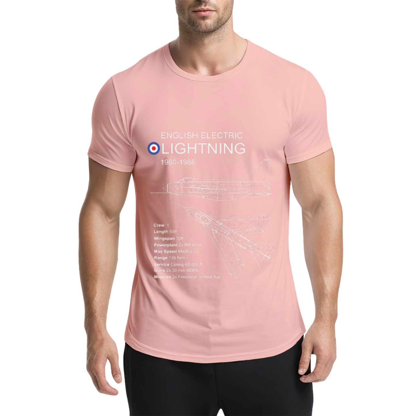 English Electric Lightning 1960-1988 Jet Blueprint Navy Tee