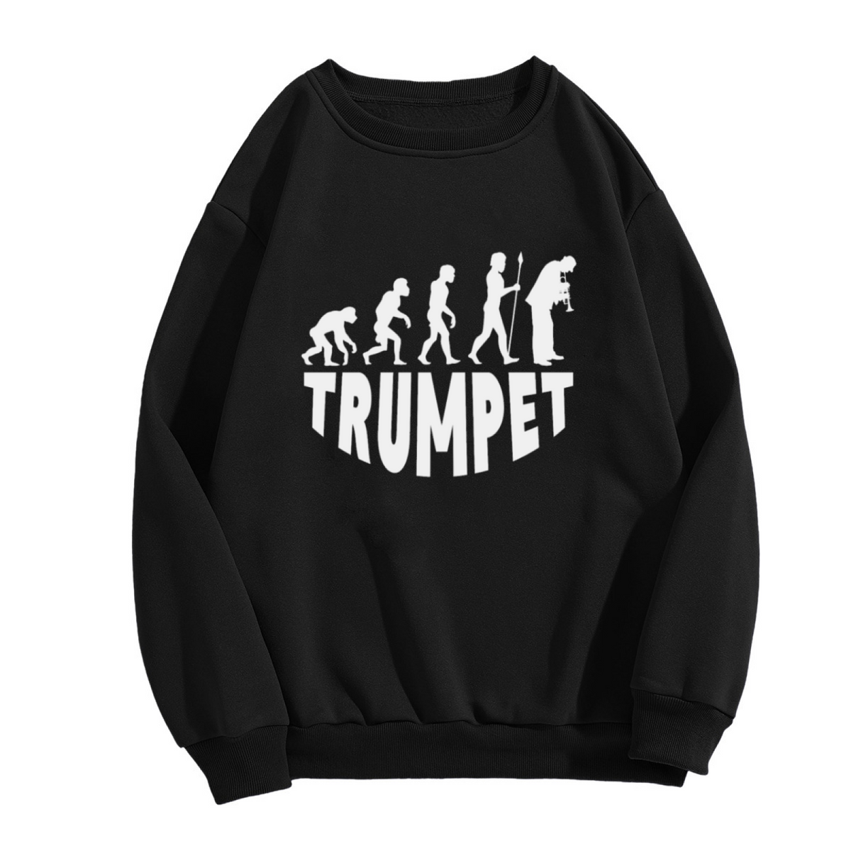 Trumpet Player Human Evolution Music Lover Crewneck Sweatshirt