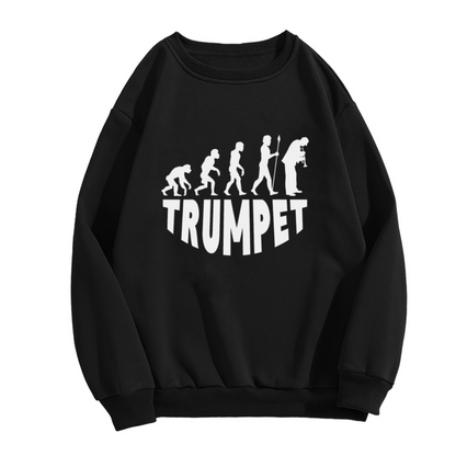 Trumpet Player Human Evolution Music Lover Crewneck Sweatshirt