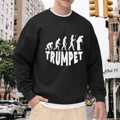 Trumpet Player Human Evolution Music Lover Crewneck Sweatshirt